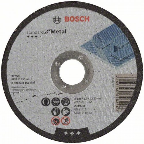 BOSCH Deliaci kotúč rovný Standard for Metal, 125x2,5 mm 2608603166