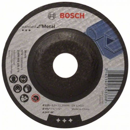 BOSCH Hrubovací kotúč profilovaný Standard for Metal, 115 mm 2608603181