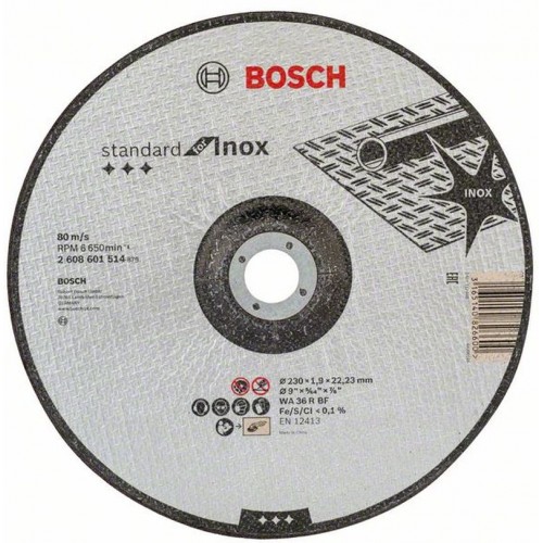 BOSCH Deliaci kotúč profilovaný Standard for Inox, 230 mm 2608601514