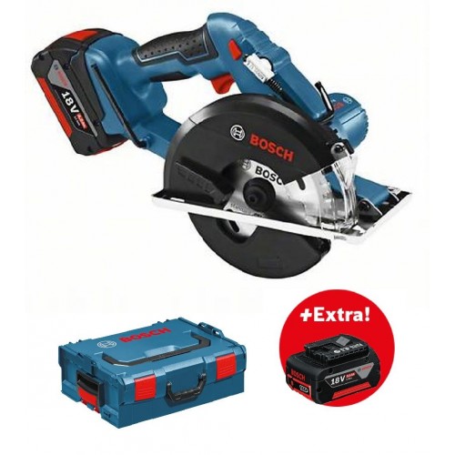 BOSCH GKM 18 V-LI akumulátorová okružná píla, L-BOXX, 2x 5,0 Ah 0.601.6A4.002 + GBA BOSCH GKM 18 V-LI akumulátorová okružná píla, L-BOXX, 2x 5,0 Ah 0.601.6A4.002 + GBA