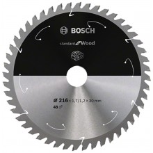BOSCH Standard for Wood Pílový kotúč, 216 × 1,7 / 1,2 × 30 T48, 2608837723