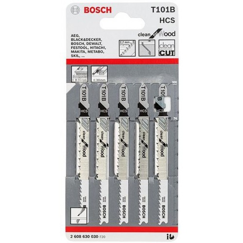 BOSCH Pílové listy do priamočiarej píly T 101 B, 100 mm, 5 ks 2608630030