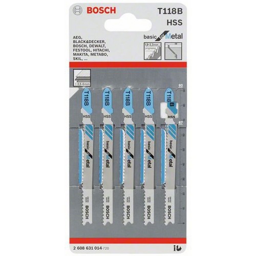 BOSCH Pílový list pre priamočiare píly T 118 B, 5ks 2608631014