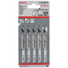 BOSCH Pílové listy do priamočiarej píly T 101 BRF, 100 mm, 5 ks, 2608634235