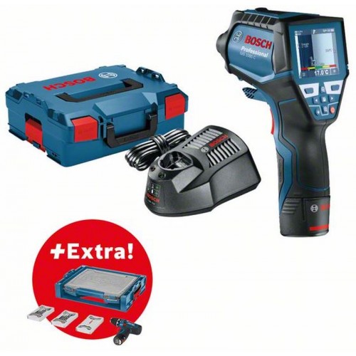 BOSCH GIS 1000 C Termodetektor + GSR 12V-15 Aku skrutkovač + 39ks príslušenstvo + kufor