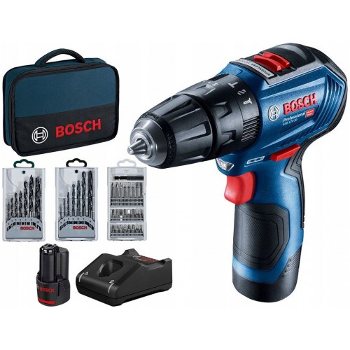 BOSCH GSB 12V-30 PROFESSIONAL Akumulátorový kombinovaný skrutkovač, 12V 2x2.0Ah 06019G9101