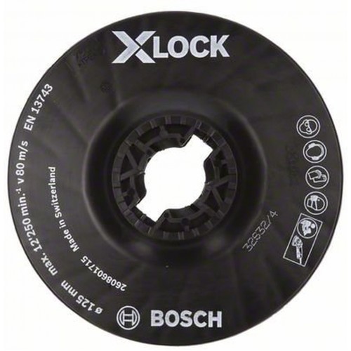 BOSCH Oporný tanier systému X-LOCK, 125 mm, stredný 2608601715