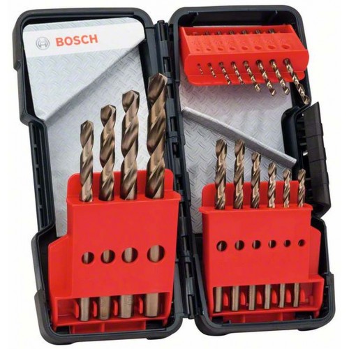 BOSCH 18-dielna súprava vrtákov do kovu Toughbox HSS-Co, DIN 338, 135 ° 2607017047