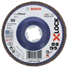 BOSCH X-LOCK Best for Metal Lamelový brúsny kotúč X571, 115x22,23mm, G80, 2608619207