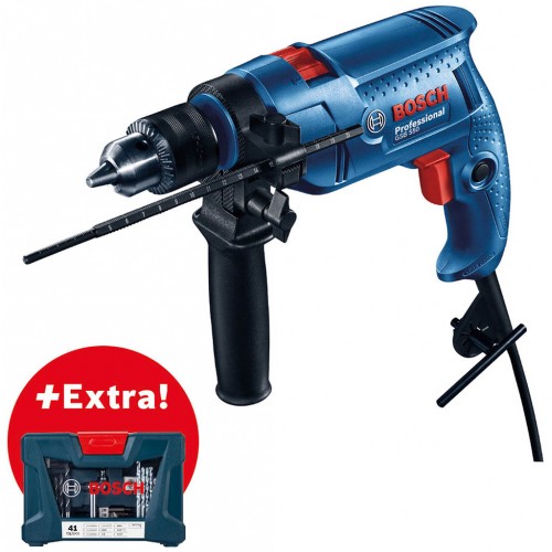 BOSCH GSB 550 PROFESSIONAL Príklepová vŕtačka + 41-dielna súprava na vŕtanie 06011A1003 BOSCH GSB 550 PROFESSIONAL Príklepová vŕtačka + 41-dielna súprava na vŕtanie 06011A1003