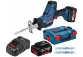 BOSCH GSA 18 V-LI C Akumulátorová píla chvostovka, L-BOXX, 2x 5,0 Ah, 06016A5002