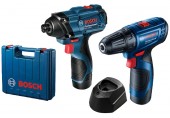 BOSCH Sada: GSR 120-LI + GDR 120-LI +2x GBA 12V 2.0Ah + GAL 1210 CV 06019G8023