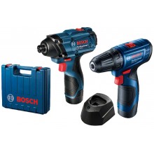 BOSCH Sada: GSR 120-LI + GDR 120-LI +2x GBA 12V 2.0Ah + GAL 1210 CV 06019G8023