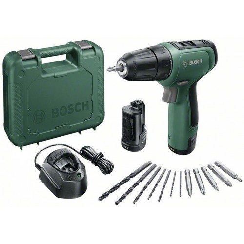 BOSCH EasyDrill 1200 Aku vŕtací skrutkovač (2x1,5 Ah) + GAL 1210 CV + AC kit 06039D3002