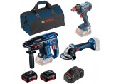 BOSCH Súprava GBH 180-LI+GWS 180-LI+GDX 180+2xGBA 18V 5,0Ah+GAL 1880 CV 0615990M5G