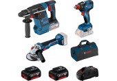 BOSCH Profesionálna sada GBH 18V-26+GDX 18V-200+GWS 18V-10+2× akumulátor 5,0 Ah 0615990N21