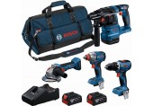 BOSCH PROFESSIONAL Súprava náradia GSR + GDX + GBH + GWS + 2× 5,0 Ah + GAL18V-40 0615A500B