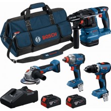 BOSCH PROFESSIONAL Súprava náradia GSR + GDX + GBH + GWS + 2× 5,0 Ah + GAL18V-40 0615A500B