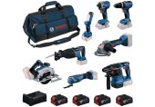 BOSCH Súprava náradia PROFESSIONAL 18V GSB+GDR+GBH+GWS+GKS+GSA+GOP+GLI+4×5,0 Ah 0615V00061