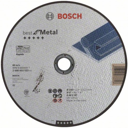 BOSCH Best for Metal - Rapido Rovný rezací kotúč 230 x 22,23mm 2608603522