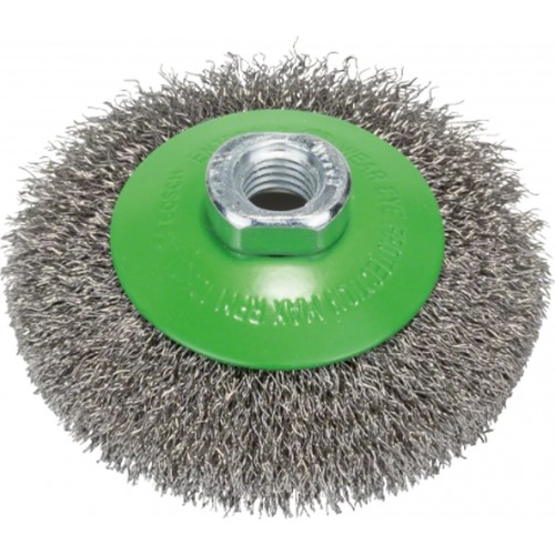BOSCH Kužeľová kefa, zvlnený drôt, 100, nerezová oceľ 100 mm, 0,35 mm, M14 2608622108