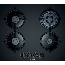Bosch Serie 4, Plynová varná doska, 60 cm, tvrdené sklo, čierna PNH6B6B10