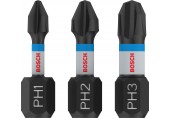 BOSCH Bit PRO PH Impact, PH1 × 25, PH2 × 25, PH3 × 25 mm, 3 ks 2608522470