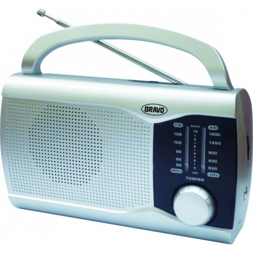 BRAVO B-6009 prenosné rádio strieborné 10210000