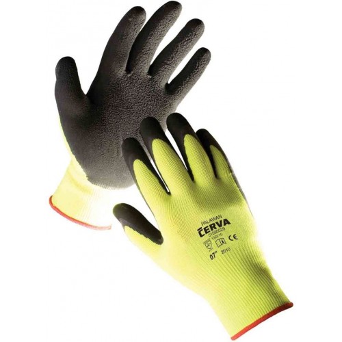 ČERVA PALAWAN Ochranné potiahnuté rukavice nylonové, latex dlaň, veľ. 10