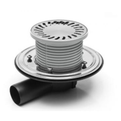 Podlahová vpusť bočná PVBU50PR3 univerzálna s prírubou 381D