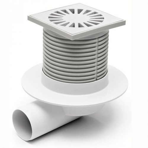 Podlahová vpusť bočná DN 50 (PVB50N-L1) nerez 100x100 mm, s golierom 411L Podlahová vpusť bočná DN 50 (PVB50N-L1) nerez 100x100 mm, s golierom 411L