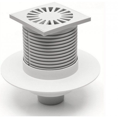 Podlahový vpust spodný DN 50 (PVS50P-L1) 100x100 mm, s golierom 415L Podlahový vpust spodný DN 50 (PVS50P-L1) 100x100 mm, s golierom 415L