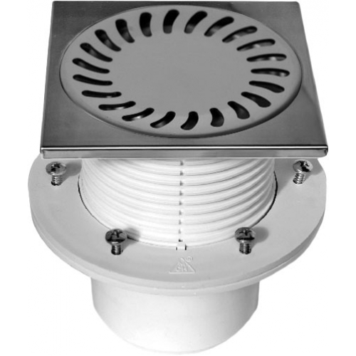 Podlahová vpusť DN 110 (PV110N-PR4) celonerez s prírubou 441