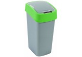 CURVER FLIP BIN 45L Odpadkový kôš 65,3 x 29,4 x 37,6 cm strieborná/zelená 02172-P80