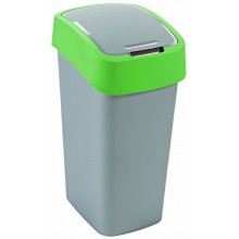 CURVER FLIP BIN 50L Odpadkový kôš 65,3 x 29,4 x 37,6 cm strieborná/zelená 02172-P80