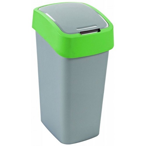 CURVER FLIP BIN 45L Odpadkový kôš 65,3 x 29,4 x 37,6 cm strieborná/zelená 02172-P80