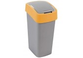 CURVER FLIP BIN 50L Odpadkový kôš 65,3 x 29,4 x 37,6 cm strieborná/žltá 02172-535