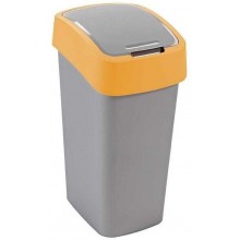 CURVER FLIP BIN 45L Odpadkový kôš 65,3 x 29,4 x 37,6 cm strieborná/žltá 02172-535