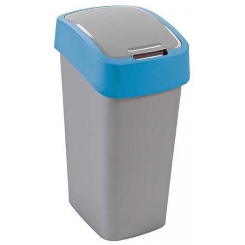 CURVER FLIP BIN 45L Odpadkový kôš 65,3 x 29,4 x 37,6 cm strieborná/modrá 02172-734