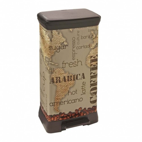 CURVER Decobin 50L RECT odpadkový kôš 39x29x73cm čierna / hnedá