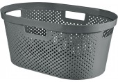 CURVER INFINITY DOTS 39L Kôš na čistú bielizeň 59 x 38 x 27 cm, tmavo sivý 04755-G43