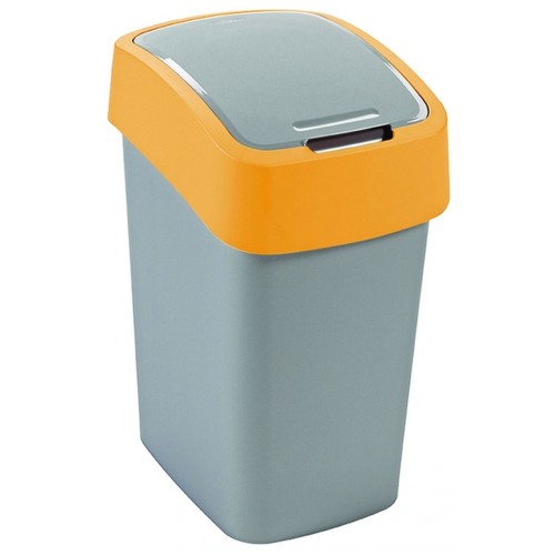 CURVER FLIP BIN 10L Odpadkový kôš 35 x 18,9 x 23,5 cm strieborná/žltá 02170-535