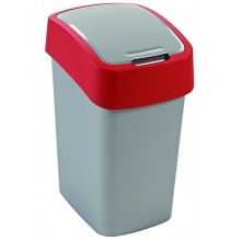 CURVER FLIP BIN 25L Odpadkový kôš 47 x 26 x 34 cm strieborná/červená 02171-547