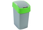 CURVER FLIP BIN 25L Odpadkový kôš 47 x 26 x 34 cm strieborná/zelená 02171-P80