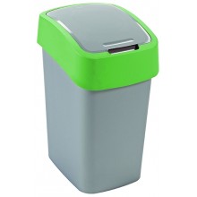 CURVER FLIP BIN 25L Odpadkový kôš 47 x 26 x 34 cm strieborná/zelená 02171-P80