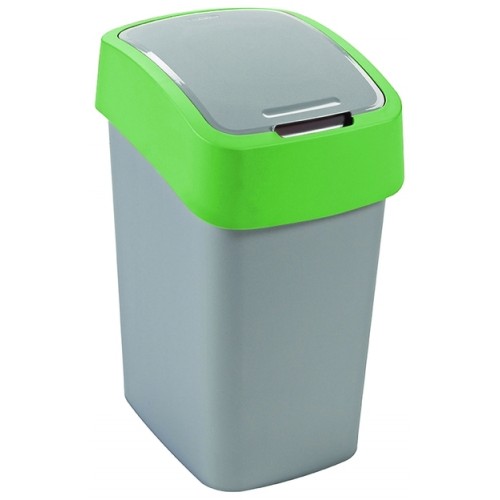 CURVER FLIP BIN 25L Odpadkový kôš 47 x 26 x 34 cm strieborná/zelená 02171-P80