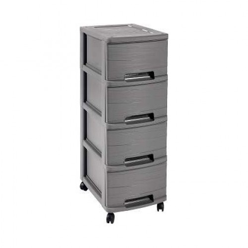 CURVER RIBBON skrinka 4 x 10L boxy, 26,4 x 67,5 x 35,1 cm, šedá, 00748-T37 CURVER RIBBON skrinka 4 x 10L boxy, 26,4 x 67,5 x 35,1 cm, šedá, 00748-T37