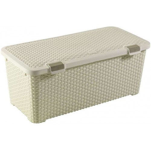 VÝPREDAJ CURVER RATTAN STYLE úložný box, 79 x 40 x 34 cm, 72 l, krémová, PRASKNUTÝ VEKO