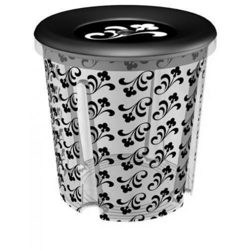 CURVER box úložný MILKY DARK Arabes, 39,3 x 39,3 x 40,1cm, transparentná/čierna, 00300-A54