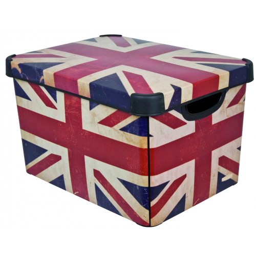 VÝPREDAJ CURVER box úložný dekoratívny L BRITISH FLAG, 39,5 x 29,5 x 24 cm, BEZ VEKA